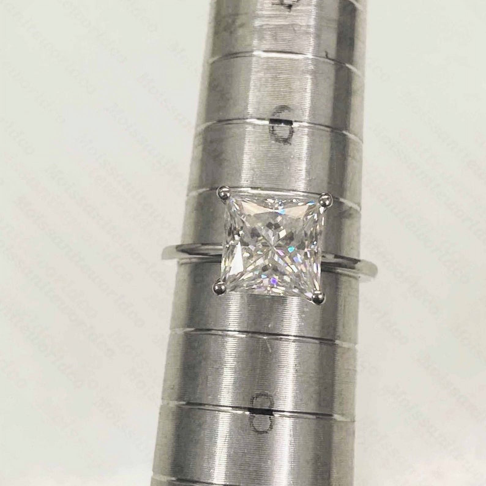 Princess Cut Moissanite Engagement Ring Solitaire Solid Silver Anniversary Gift Rings Moissanite Promise Ring For Women