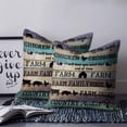 thumbnail image 2 of 24x24 Pillow Covers Set of 2, Retro Farm Animals Throw Pillow Covers Decorative Couch Cushion Case, Country Cow Pig Chicken Turquoise Wood Microfiber Square Pillowcases for Bedroom Car Living Room, 2 of 7