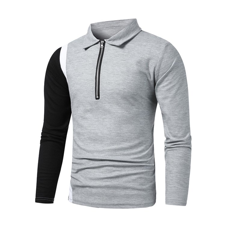 ketyyh-chn99 Grey Polo Sweatsuit Men's Active Polo - Long Sleeve