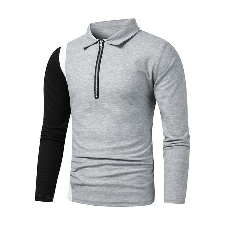 ketyyh-chn99 Grey Polo Sweatsuit Men's Active Polo - Long Sleeve