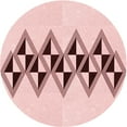 thumbnail image 1 of Ahgly Company Indoor Round Patterned Pink Bubble Gum Pink Area Rugs, 5' Round, 1 of 6