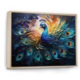 thumbnail image 2 of Designart "Feather Drips Peacock II" Animals Floater Framed Canvas Print, 2 of 7