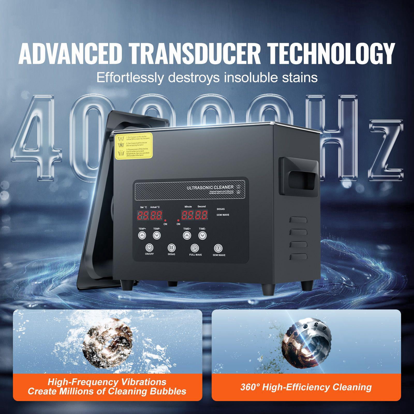 3L 120W Digital Ultrasonic Cleaner with Heater Timer Gentle Mode Upgraded Degassing 40kHz for Jewelry Glasses Tools Retainer