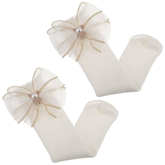 UPOUART 1 Pair White Floral Socks with Lace Trim Cotton Japanese Style for Girls Daily Wear