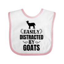 Inktastic Easily Distracted by Goats Boys or Girls Baby Bib