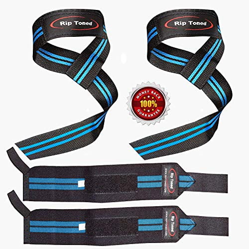 Lifting Wrist Wraps for Deadlift Rip Toned Lifting Straps for Weightlifting –Pair of 23 In Powerlifting & Strength Training Cotton Weight Lifting Wrist Straps for Men & Women with Neoprene Padding 