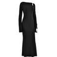 thumbnail image 4 of Vestido largo ajustado con cordones, vestido largo para mujer, vestido de fiesta elegante para club Ygjytge Negro T M para Mujer, 4 of 8