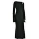 thumbnail image 4 of Vestido largo ajustado con cordones, vestido largo para mujer, vestido de fiesta elegante para club Ygjytge Negro T M para Mujer, 4 of 8