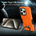 thumbnail image 4 of ELEHOLD Rugged Case for iPhone 12 Pro Max Heavy Duty Case with Foldable Ring Holder Kickstand Function Non-Slip Military Grade Drop Protection Shockproof Cover for iPhone 12 Pro Max,orange, 4 of 8