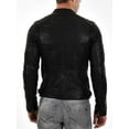thumbnail image 2 of New Men's Genuine Lambskin Leather Slim Fit Biker Motorcycle Black Jacket For Men A876, 2 of 3