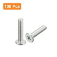 thumbnail image 3 of Uxcell M3x0.5x14mm 100 Pack Metal Flat Round Head Screws Phillips Drive Machine Bolt, 3 of 5