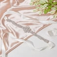 thumbnail image 3 of 2.3m Flower Bridal Belts with Lemon Chiffon Rhinestone Wedding Dress Sash Evening Gown Sash Alloy Ceremonial Robe Ribbon for Women Wearing Sewing Formal Occasion DIY, 3 of 4