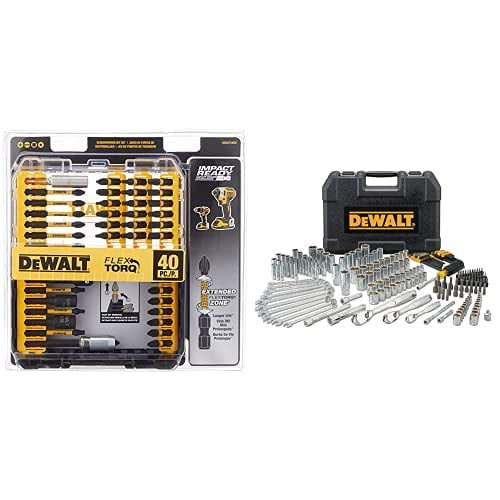Juego de herramientas DEWALT Mechanics de 205 piezas con broca de destornillador de 40 piezas