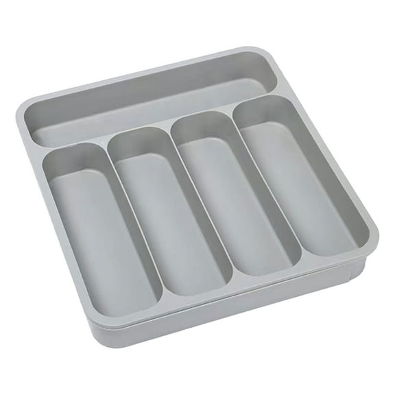 Oalirro Kitchen Drawer Organizer - Adjustable Silverware Tray for Cutlery, Spoons, Knives & forks - Detachable Plastic Storage Box with Drainage Holes (13x14in) - Perfect for Home, Office & RV