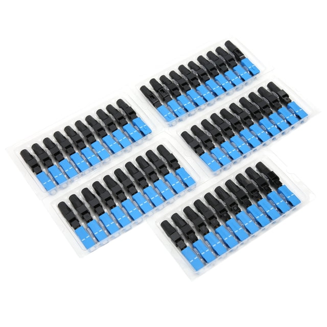 Adaptador de conector rápido de fibra óptica SC UPCC de 50 piezas para comunicación óptica azul