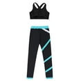 thumbnail image 6 of inhzoy Kids Girls 2PCs Gymnastic Pant Suit Racer Back Crop Top with Leggings Black&Green 12, 6 of 7