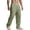 Army Green-F, variant on Solid Color Casual Pants Button Detail Lightweight Blend Trousers For Comfortable Daily Wear