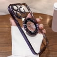 thumbnail image 3 of Clear Case for iPhone 14 Pro Max Case [Compatible with Magsafe] with Full Camera Protection Hard Back Shockproof Protective Plating Design Phone Case for Women Girls 6.7 in - Purple, 3 of 11