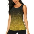 thumbnail image 2 of Picia Gold Glitter Gradient Pattern Women's Workout Tank Top,Breathable Activewear,Slim Fit Athletic Top,Versatile Workout Moisture-wicking top-Small, 2 of 9