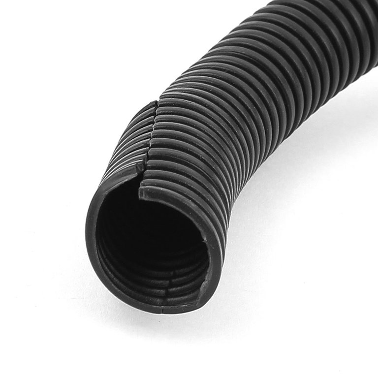 IIVVERR Plastic 10mm x 8mm Flexible Corrugated Conduit Pipe Hose Tube 8M  Long Black (Tubo de manguera de tubo de tubo corrugado flexible de plástico