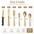 thumbnail image 2 of NULAS 24-Piece Silverware Set, Mirror Polish Stainless Steel Flatware Set. Includes Steak Knives, Dishwasher Safe for Home & Restaurant, Gifts, Gold., 2 of 7