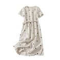 thumbnail image 2 of Robes d'Été pour Femmes 2025 Surdimensionnées et en Lin Imprimé à Pois Manches Courtes Robe de Soleil Blanche TG, 2 of 3