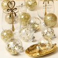 thumbnail image 3 of Sea Team 60mm/2.36" Shatterproof Clear Plastic Christmas Ball Ornaments Decorative Xmas Balls Baubles Set with Stuffed Delicate Decorations (30 Counts, Gold), 3 of 7