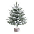 thumbnail image 2 of 20"/50cm Artificial Christmas Tree White Mini Tabletop Christmas Pine Tree with Plastic Stand Small Xmas Tree for Indoor Outdoor Holiday Home Decoration(White), 2 of 6