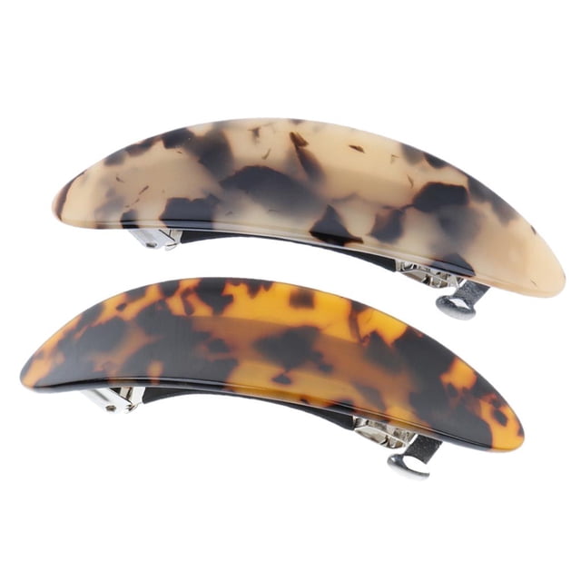2 piezas Vintage mujeres francés acetato pinzas para el cabello pasador accesorio para el cabello Baoblaze Pinzas para el cabello francés de las mujeres