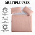 thumbnail image 5 of Ameha Pack of 2 Leaf Embossed Reversible 2 Quilt Set with 4 Pillow Shams Ultra Soft Microfiber Bedding Set Queen Peach, 5 of 8