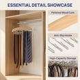 thumbnail image 5 of Unique Bargains 2Pcs Wood Tank Top Hangers For Closet Organizer Natural 24 Hooks, 5 of 5