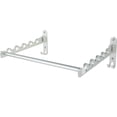 thumbnail image 1 of Vensio -Wall Mounted Clothes Hanger Organizer with 90 Degree Rotation, Space-Saving Stainless Steel Clothes Rack with Round Holes and Hooks, 15 Inch Silver, 1 of 1