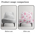 thumbnail image 6 of HELLHERO Dustproof Armless Accent Chair Cover Stain Protection Stretch Elastic Bottom Armless Accent Chair Protector for Sunroom, Rose, 6 of 8