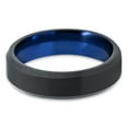 thumbnail image 2 of P. Manoukian Tungsten Wedding Band Ring 6mm for Men Women Blue Black Beveled Edge Brushed Polished Lifetime Guarantee Size 13, 2 of 3