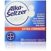 Alka-Seltzer Effervescent Extra Strength 24 Ct 3 Pk | Anhydrous Citric Acid/ Antacid Tablets | Heartburn Medicine | Stomach Relief | Acid Reducer | Health Care Products | Indigestion Relief