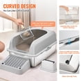 thumbnail image 3 of Caja de arena para gatos VEVOR de acero inoxidable XL cerrada con tapa, 3 of 9
