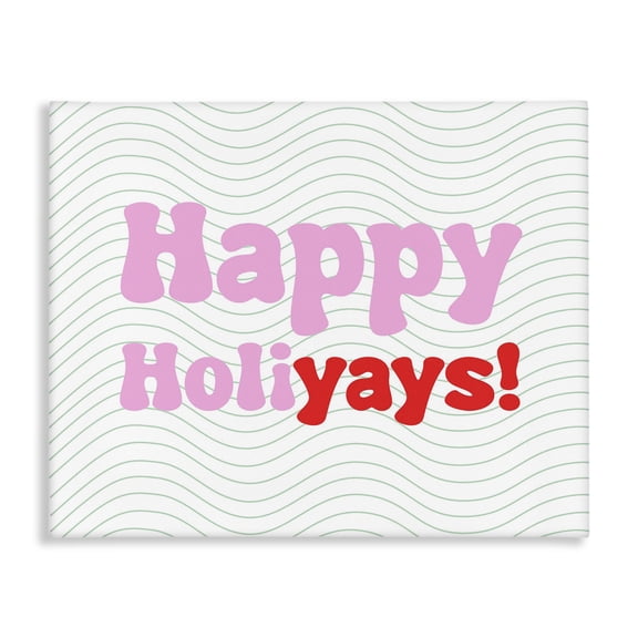 Stupell Industries Contemporary Happy Holiyays Patterned Canvas Art, 20 x 16, by Lil' Rue