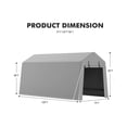 thumbnail image 2 of EastVita 7x15 FT Motorcycle Storage Sheds Portable Shed with Rolled Up Zipper Door Gray, 2 of 7
