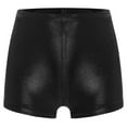 thumbnail image 3 of Ocealan Kids Girls Shiny Metallic Dance Shorts Booty Bottoms Tumbling Gymnastic Shorts Jazz Performance Hot Pants Black 10, 3 of 4