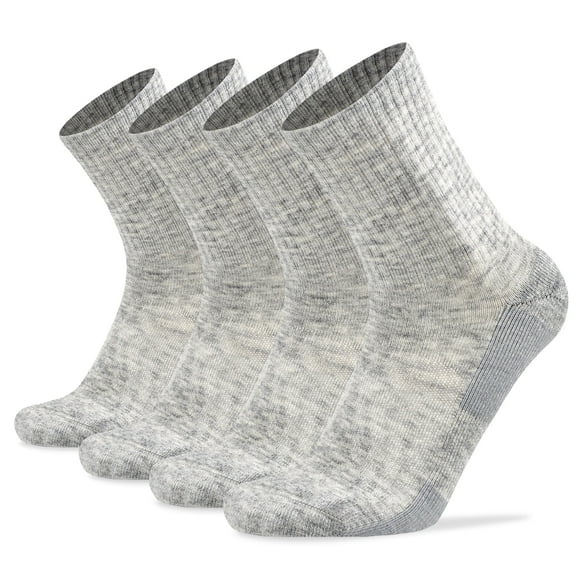 Busy Socks Men's Women's Athletic Cushioned Socks,Medium,4 Pack,Light Grey