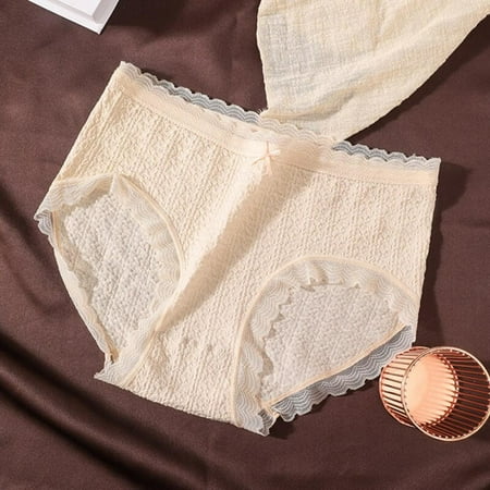 

Clearance! Womens Underwear Panties Cotton Brief Lace Breathable Stretch Medium Waist Skin 45-75kg