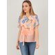 thumbnail image 3 of INSPIRE CHIC Blusa Tipo Capa Floral Manga Corta Con Cinturón Gasa Para Mujer Rosa S, 3 of 6