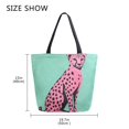 thumbnail image 5 of FORMRS Womens Canvas Tote Bag with Zipper Inner Pocket Shoulder Handbag, Pink Cheetah, 5 of 7
