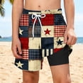 thumbnail image 2 of Edvintorg Swim Trunks Boys 4Th Of July Summer Elastic Waisted Beach Shorts with Compression Liner Clothes for Kids Size 5-14, 2 of 9
