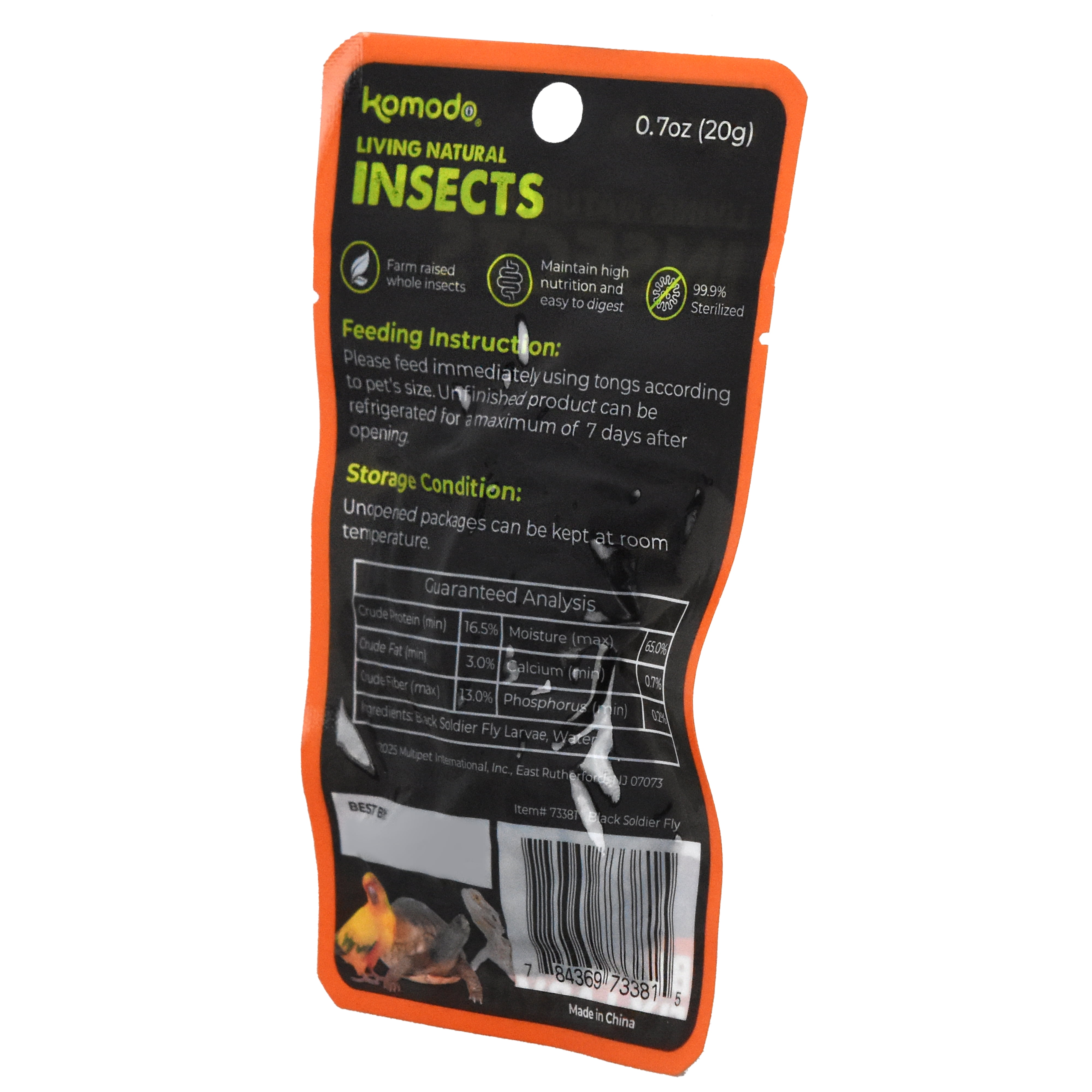 (4 pack) Komodo Black Soldier Fly Larvae Reptile Food
