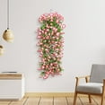 thumbnail image 4 of Artificial Rose Flowers, Fake Flower Vines for Wall Decor, 85cm Hanging Basket, Plastic Wrapping Plants, Ceiling Decoration, Living Room Home Decor, Realistic Greenery, Easy Install, No Maintenance, 4 of 6