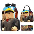thumbnail image 1 of MC Block World Junior Student Schoolbag Backpack Lunch Bag Pencil Bag Three-piece Set-XICEN, 1 of 4