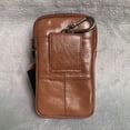 thumbnail image 7 of SPRING PARK Men Genuine Leather Casual Design Multi-Pocket Waist Belt Bag Hip Bum Pouch Pack, 7 of 7
