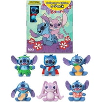 Disney Stitch 6 Pack - Miniature Plush Figure, Suffed Animal, Toy Mini Soft Figure for Kids, Girls and Boys Ages 4 