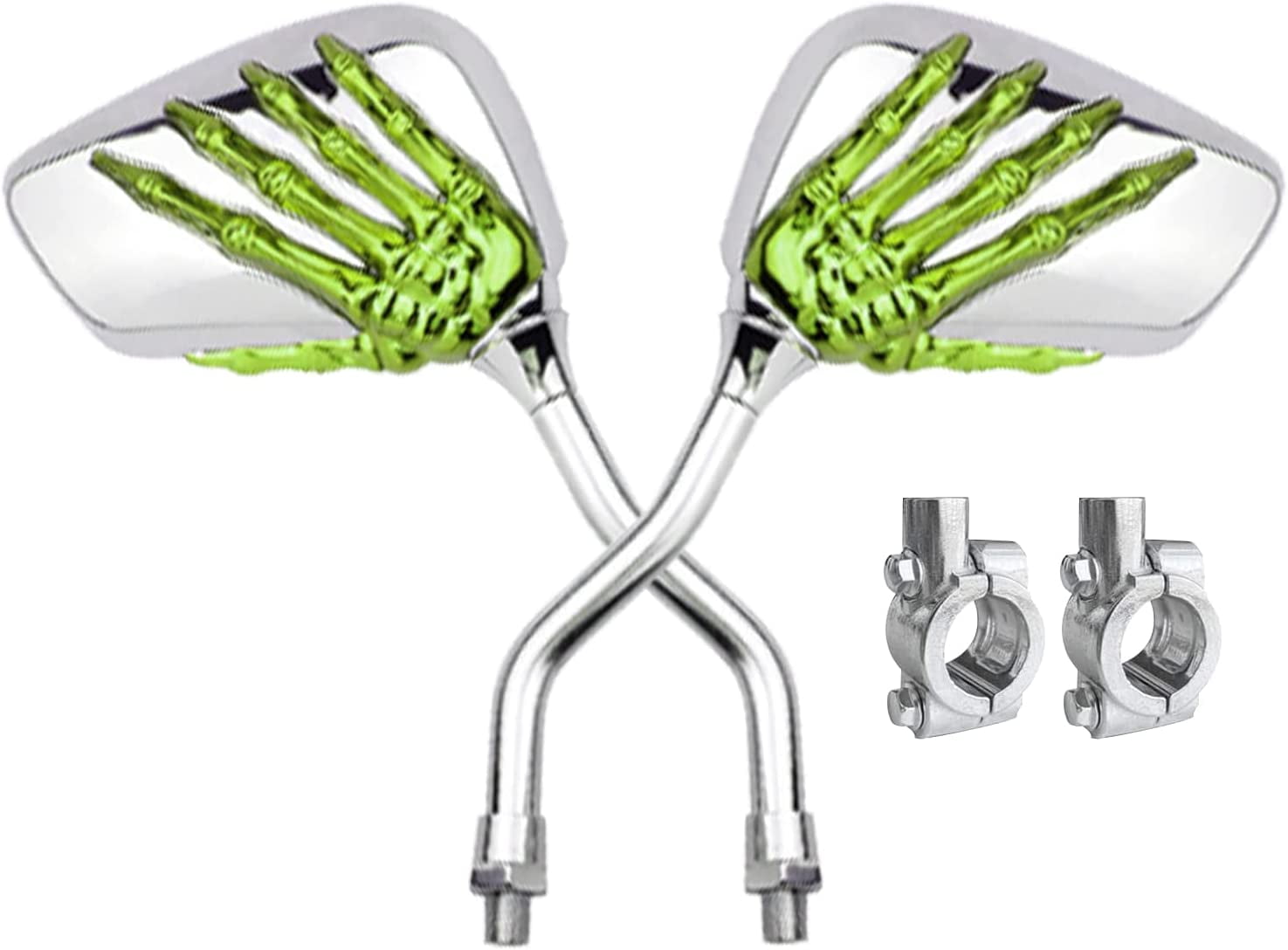 Pairs of Distinctive Skull Skeleton Hand Bicycle Mirror, Rearview Side Mirror Handlebar Mirror